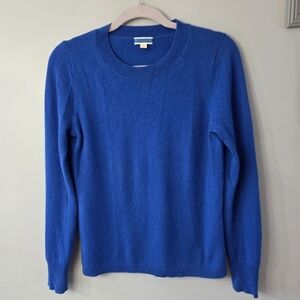 J. Crew Womens 100% Cashmere Crewneck Sweater Blue Long Sleeve Solid Small